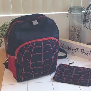 Web Designed Roomy Backpack/w Pouch